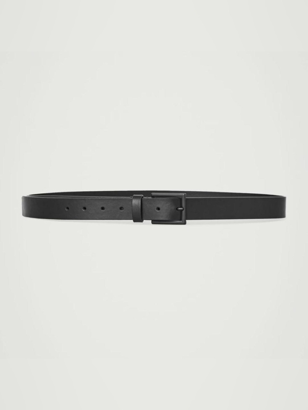 COS black leather minimalist belt